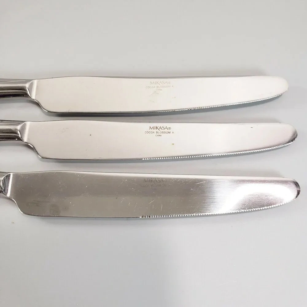 Mikasa Cocoa Blossom Pattern Serving Dinner Knives18/10 Stainless Steel Flatware